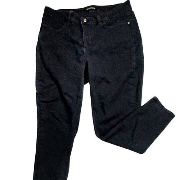 Talbots Petites Corduroy Jeggings Black 5 Pocket Stretch Pants 14P - Picture 1 of 4